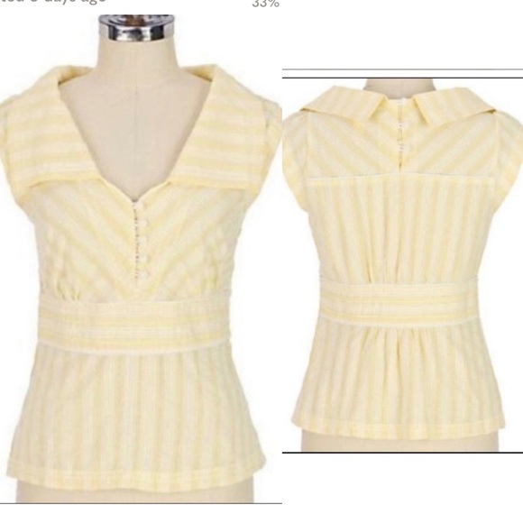 Anthropologie *Rare* Floreat Meridian Yellow Striped Top
. - Picture 1 of 7